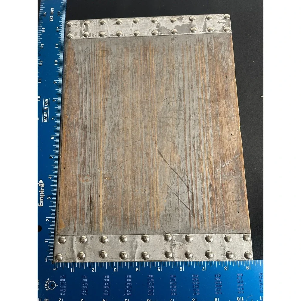 Rustic Wooden Book Box Set 2pc Industrial Metal Stud Decorative Storage Trunks‎
